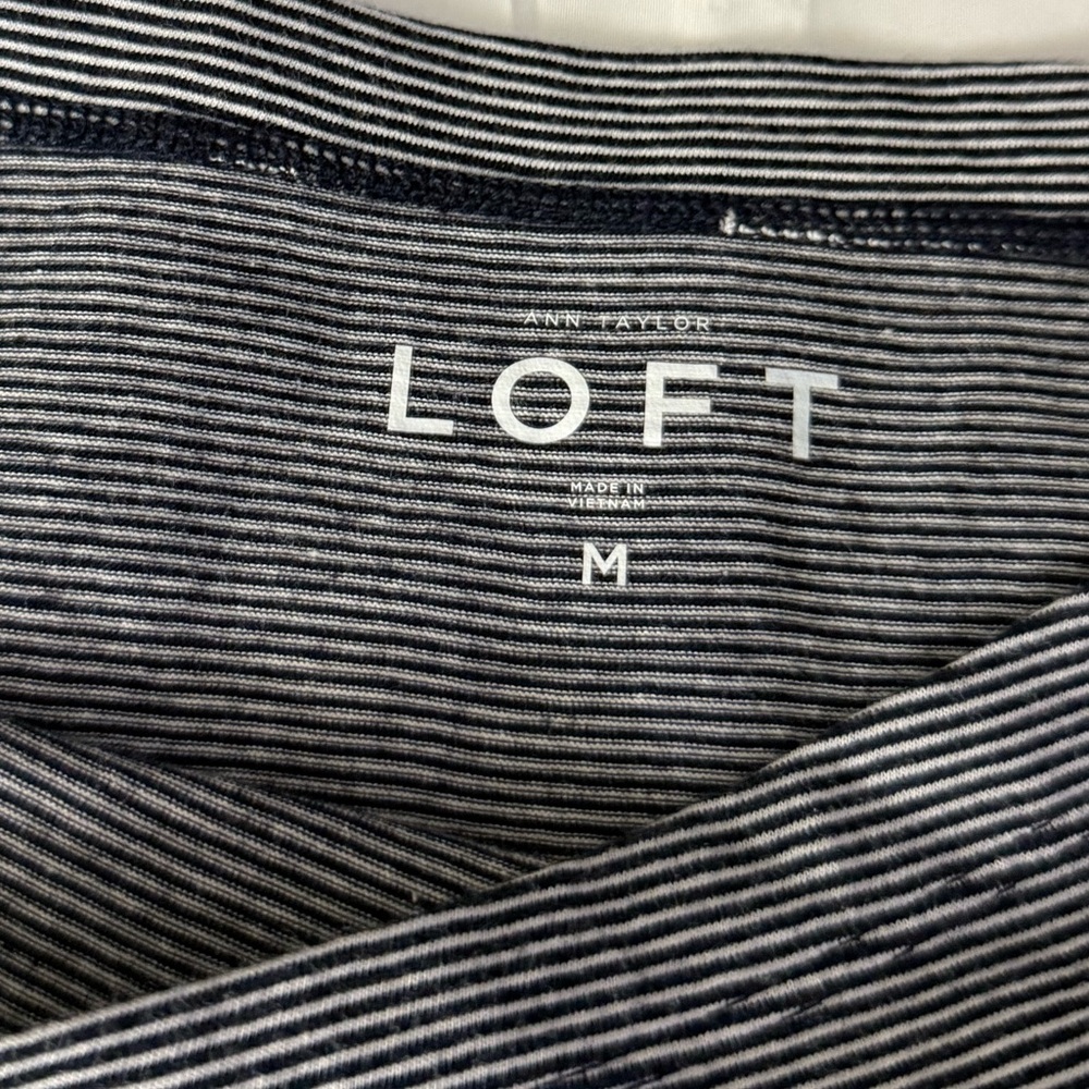 Ann Taylor LOFT Striped 3/4 Sleeves Shirt - Picture 8 of 11
